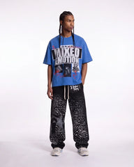Mixed Emotions Striped Sweatpants Black