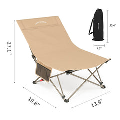 Camping Chair, 3 Adjustment Folding Chair for Camping, Beach, Picnic Green