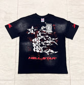 Hellstar Vintage Wash Claw & Star Graphic Oversized T-Shirt - Black