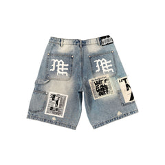 Mixed Emotions Blue “AI” Denim Shorts