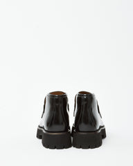Gucci Black Leather SHW Horsebit Lug Sole Ankle Booties - 41.5