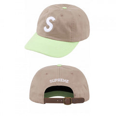 Supreme Two-Tone S Logo 6-Panel Cap - Beige / Mint Green