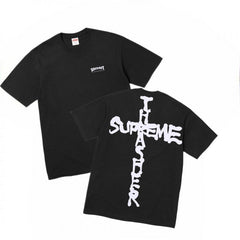 Supreme Cross Graphic Front/Back T-Shirt - Black