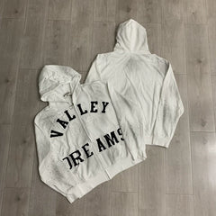 Vale Forever "Valley Dreams" Vintage Zip-Up Hoodie (White)