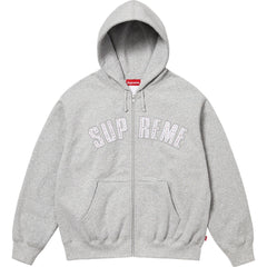 Supreme Arc Logo Full-Zip Hoodie – Heather Gray