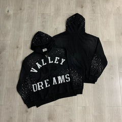 Vale Forever "Valley Dreams Arch" Vintage Zip-Up Hoodie (Black)