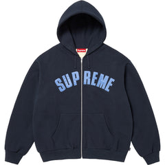 Supreme Arc Logo Thermal-Lined Zip Hoodie - Navy