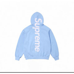 Supreme Oversized Vertical Logo Hooded Sweatshirt - Light Blue