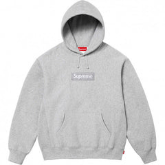 Supreme Vertical Logo Pullover Hoodie — Light Gray