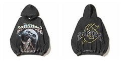 Vintage "Godspeed" Pyramid Skull Oversized Hoodie