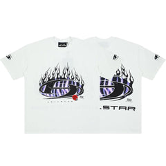 Hellstar Flame Graphic Oversized T-Shirt - Black