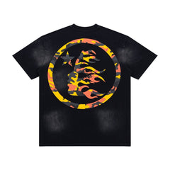 Hellstar Vintage Wash Camo Arrow Graphic Oversized T-Shirt - Black