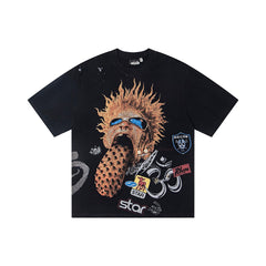 Hellstar Spiky Graphic Oversized T-Shirt in Black