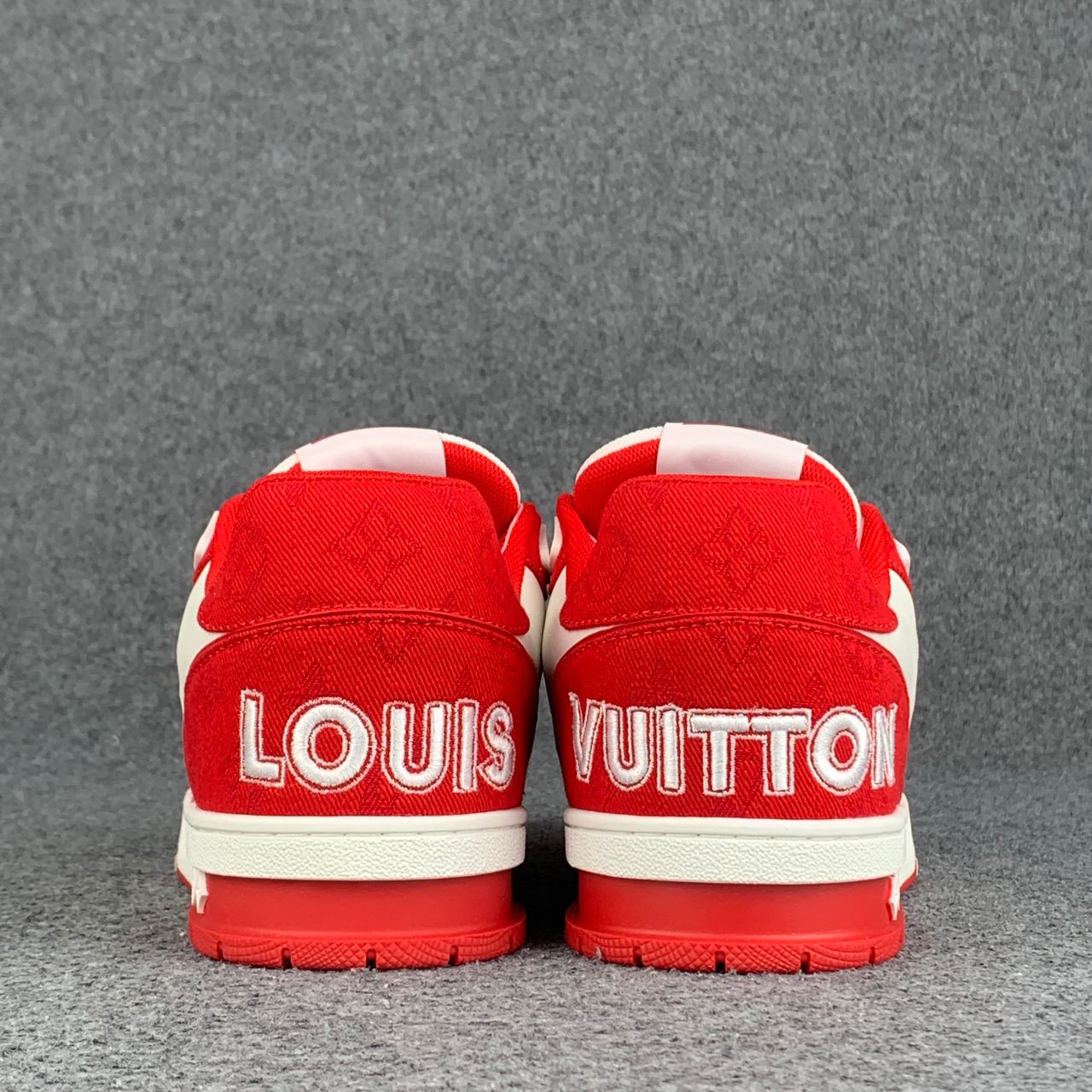 LV Trainer ' Red Monogram Denim '