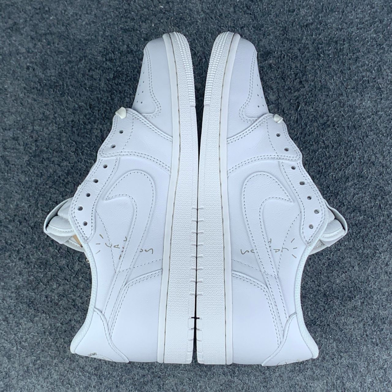 Custom Travis Scott x Air Jordan 1 Retro Low OG SP 'Michael Rubin White Party' Friends & Family