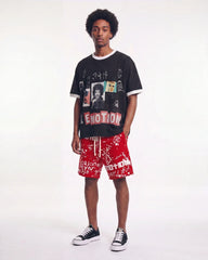 Mixed Emotions Graffiti Shorts Red