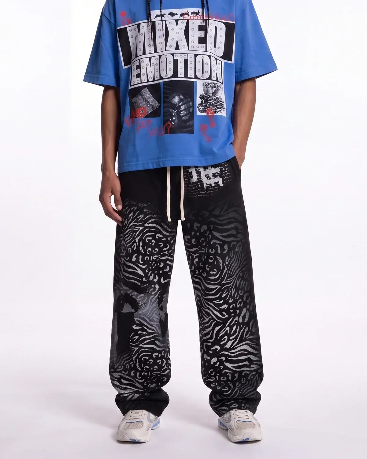 Mixed Emotions Striped Sweatpants Black