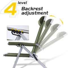 4-Level Adjustment Table Portable Camping Chair Backpacking Chair