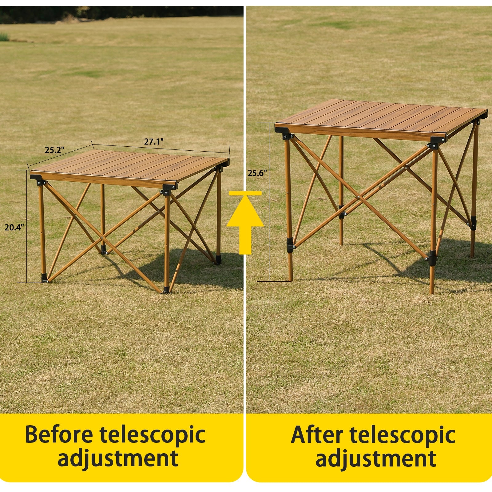Outdoor Up-Down Heigt Adjustment Camping Table Portable Camping Folding Table