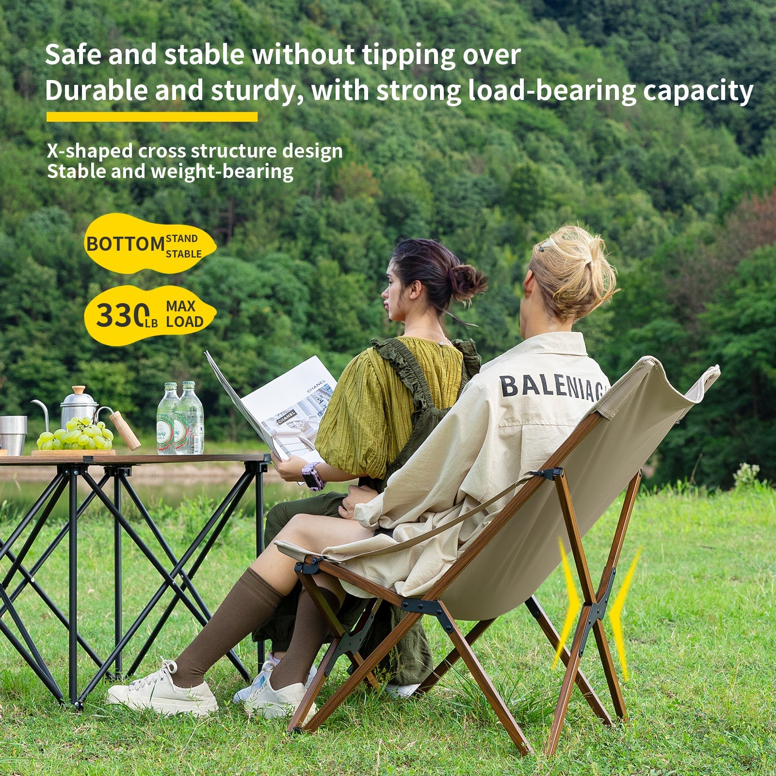 Outdoor Chair Camping Folding Butterfly Chair