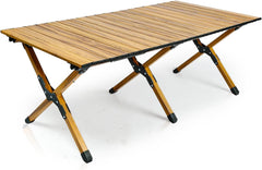 Whitsunday Outdoor Camping Table,Wood Grain Aluminum Table