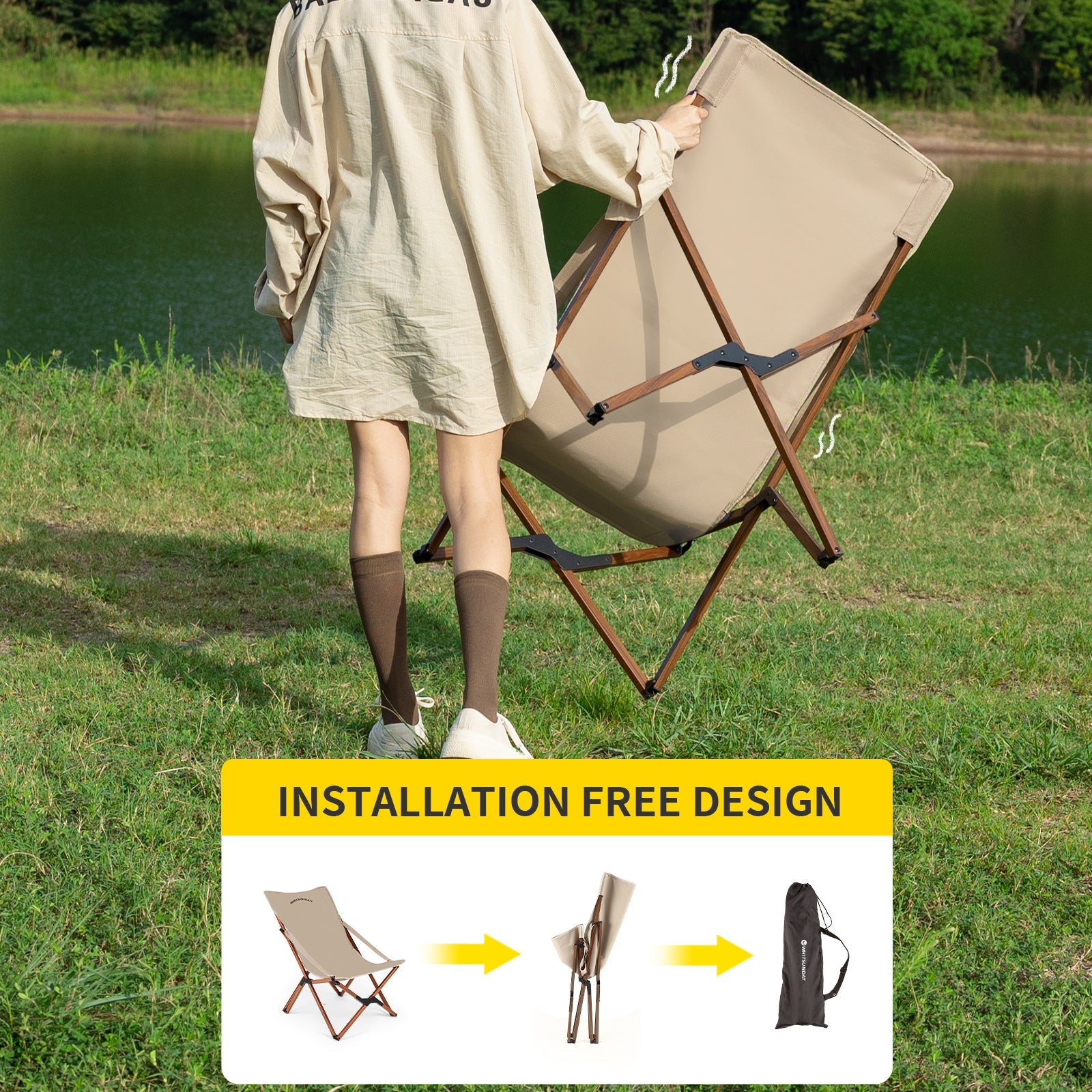 Outdoor Chair Camping Folding Butterfly Chair