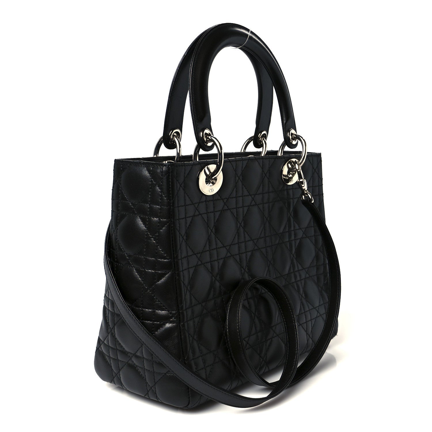 Lambskin Cannage Medium Lady Dior Black