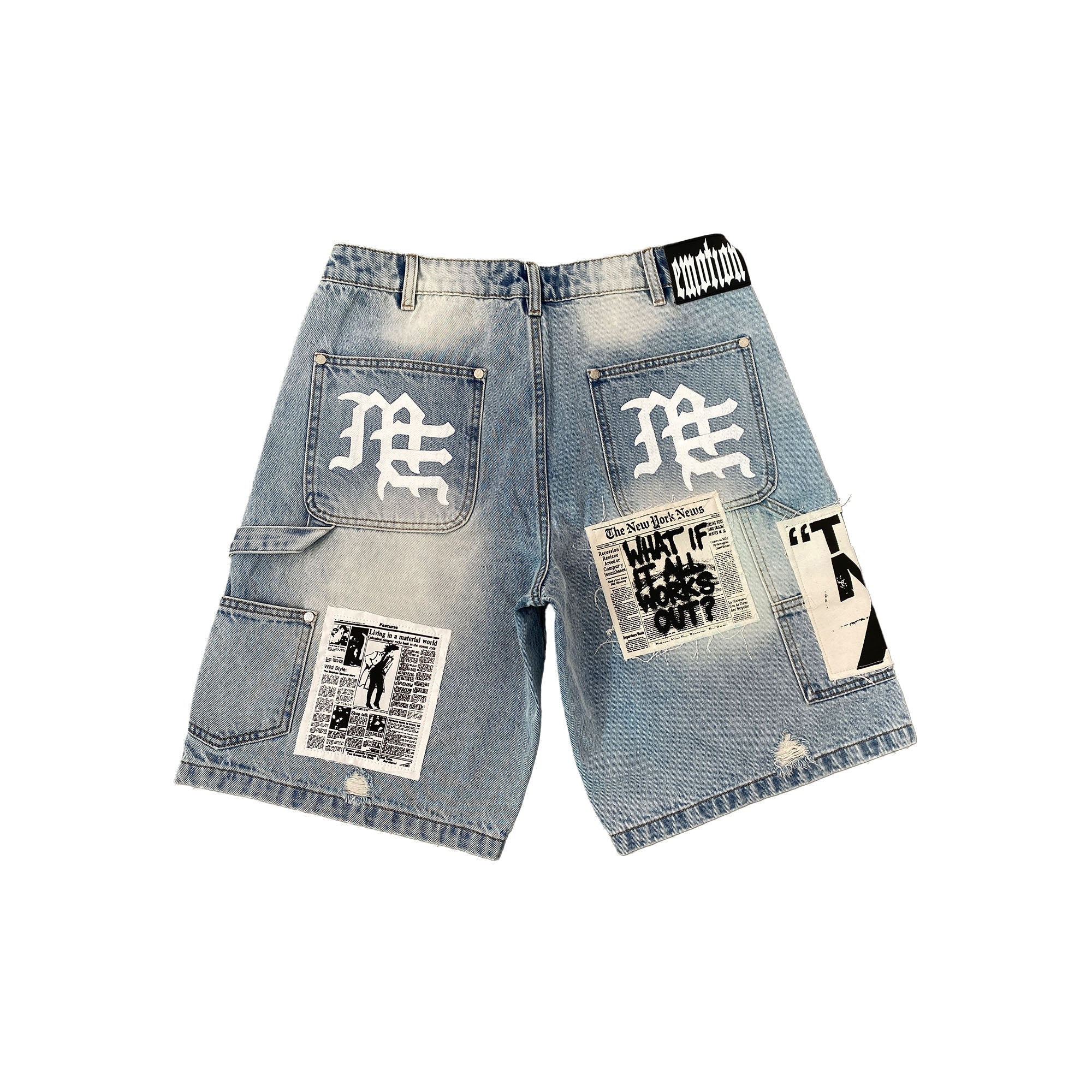 Mixed Emotions Blue “AI” Denim Shorts