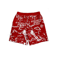 Mixed Emotions Red “Graffiti” Shorts
