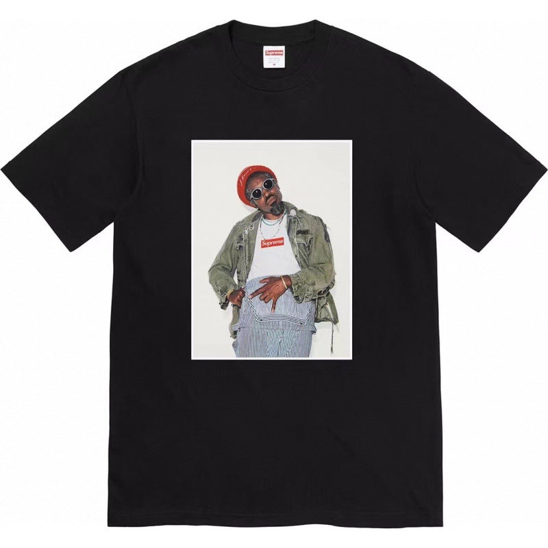 Supreme Red Beret Portrait Tee - Black