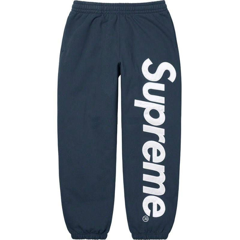 Supreme Satin Appliqué Sweatpants - Dark Navy