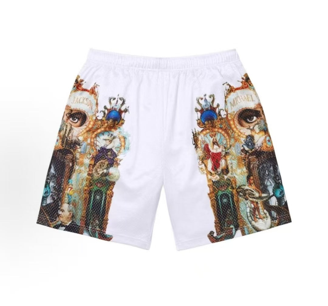 Supreme Collaboration Graphic Print Mesh Shorts - White