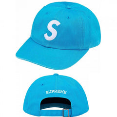 Supreme Washed S Logo 6-Panel Cap - Cyan Blue