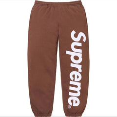 Supreme Satin Appliqué Sweatpants - Brown