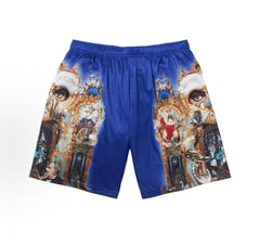 Supreme Collaboration Graphic Print Mesh Shorts - Blue