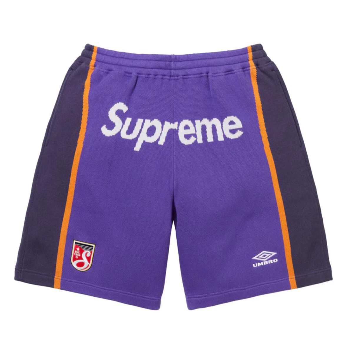 Supreme Collaboration Colorblock Soccer Shorts - Purple