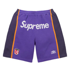 Supreme Collaboration Colorblock Soccer Shorts - Purple