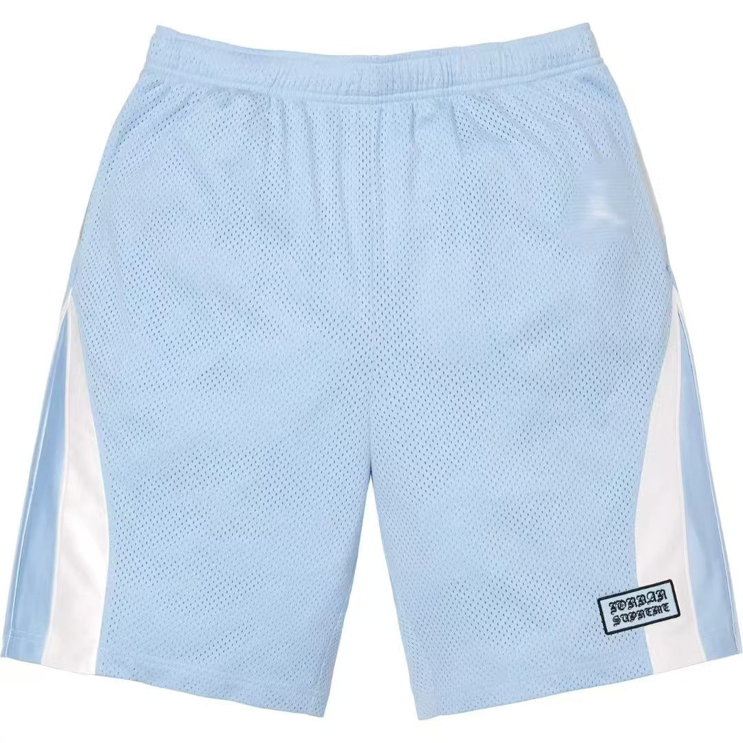 Supreme Side Stripe Logo Track Shorts - Sky Blue