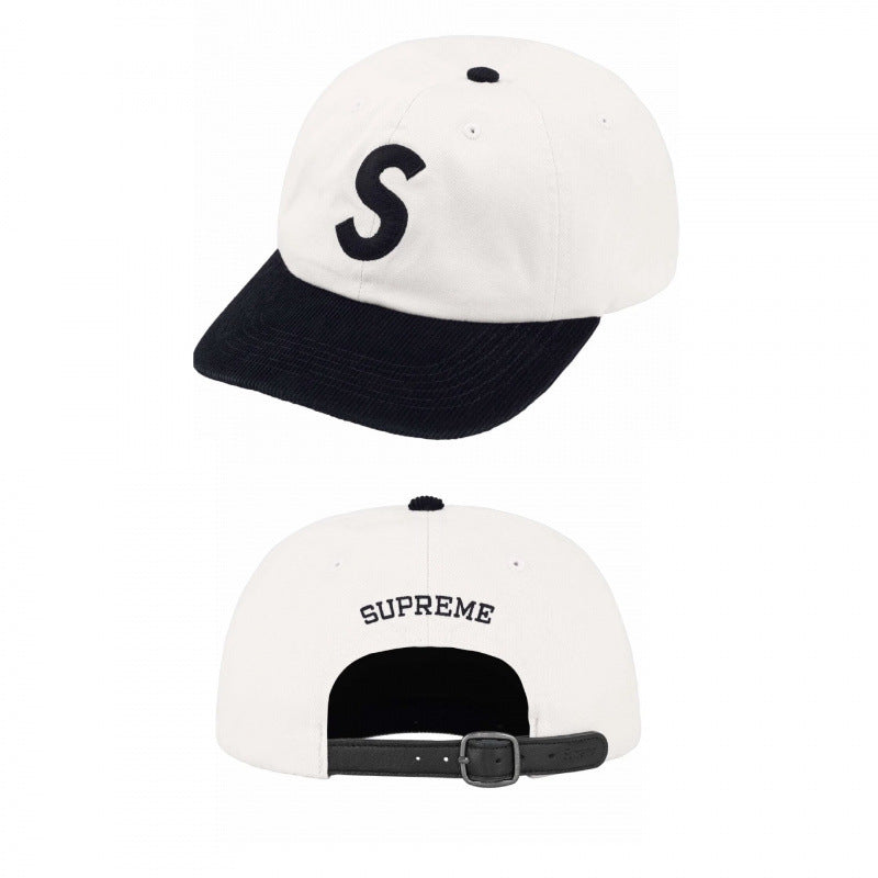 Supreme Two-Tone S Logo 6-Panel Cap - White / Navy