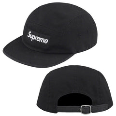 Supreme Small Box Logo Leather Strapback Cap - Black