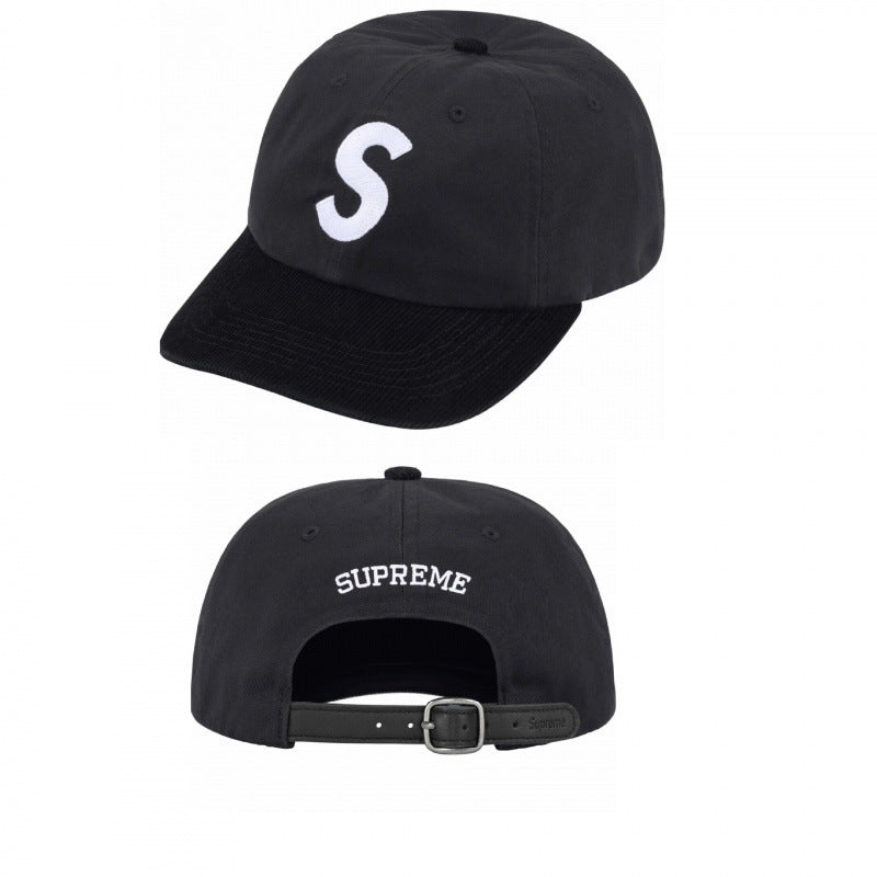 Supreme Leather Strap S Logo 6-Panel Cap - Black