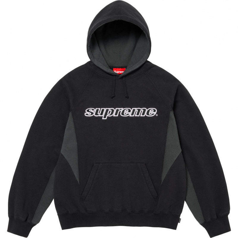Supreme Contrast Panel Logo Hoodie – Black