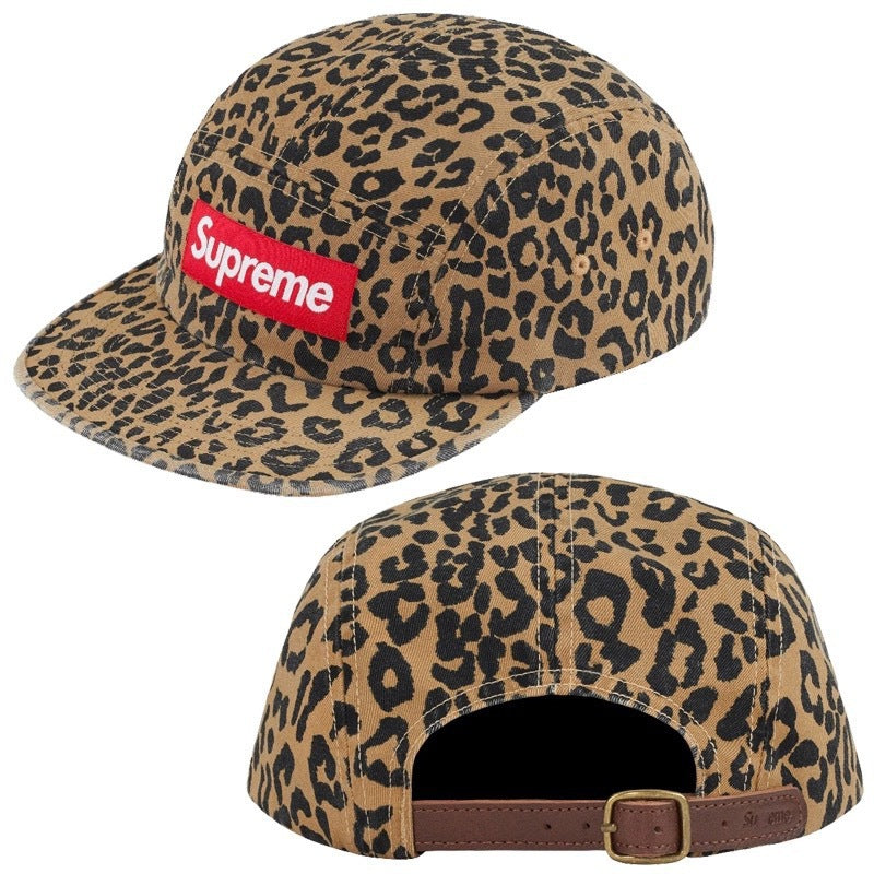 Supreme Leopard Print Leather Strap Camp Cap - Leopard