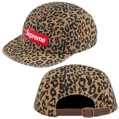 Supreme Leopard Print Leather Strap Camp Cap - Leopard