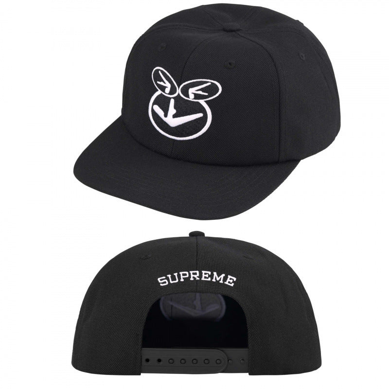 Supreme Embroidered Graphic Snapback Cap - Black