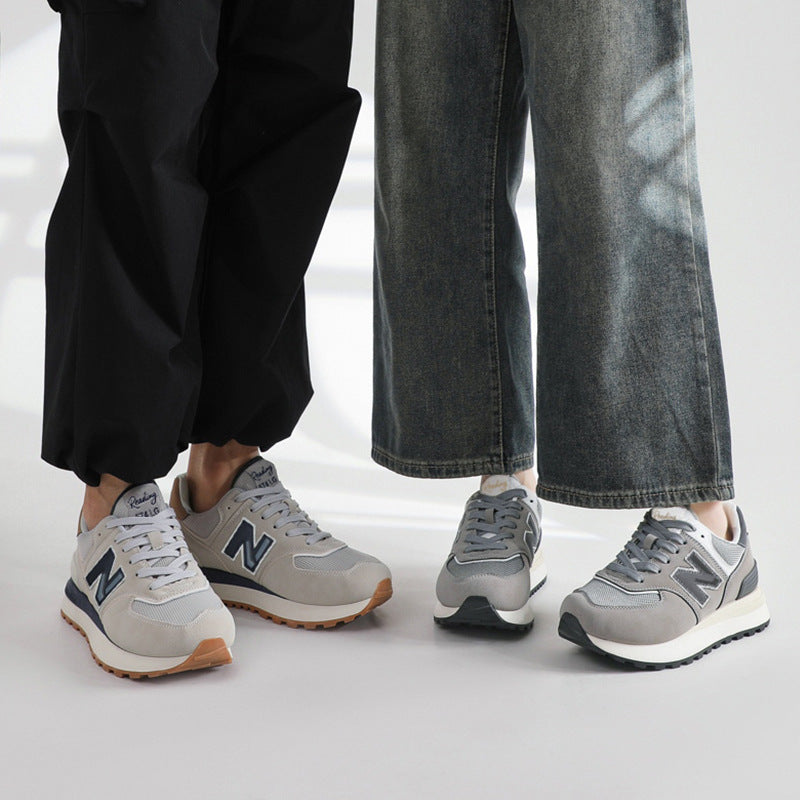 Spring and Autumn New Balance Cool Run Classic N-Word Height Increase 574 Sports Shoes Outdoor Leisure Versatile Couple Style Sports Shoes Women