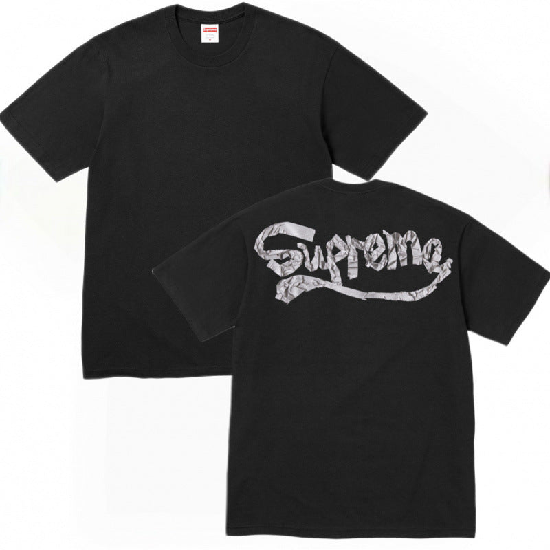 Supreme Cursive Script Back Graphic T-Shirt - Black