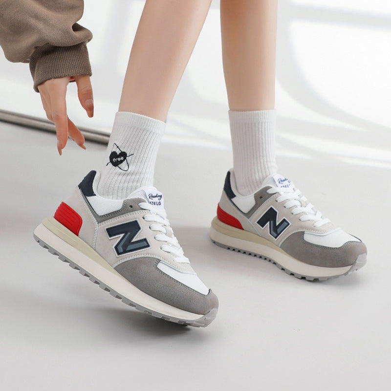 Spring and Autumn New Balance Cool Run Classic N-Word Height Increase 574 Sports Shoes Outdoor Leisure Versatile Couple Style Sports Shoes Women