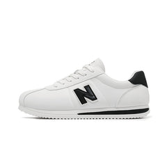 春秋新百伦酷跑ins小白鞋皮面防滑跑步运动女鞋休闲复古阿甘鞋男
