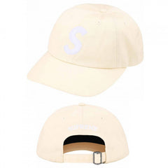 Supreme Washed S Logo 6-Panel Cap - Off-White